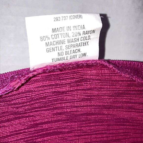 CRATE and BARREL Fuschia Pink Accent Throw Pillow with Zipper 16 x 14.5 inches - Picture 8 of 9